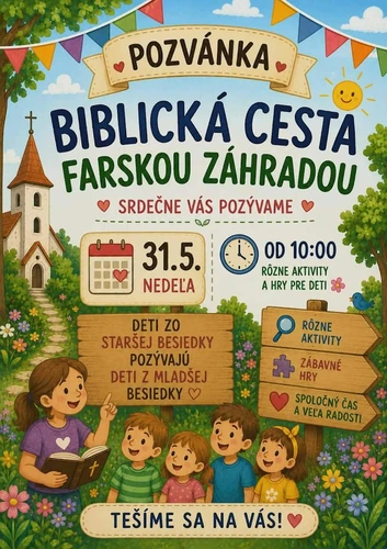 Biblická cesta farskou záhradou