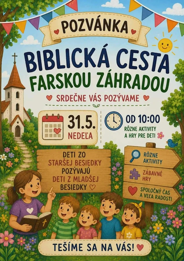 Biblická cesta farskou záhradou